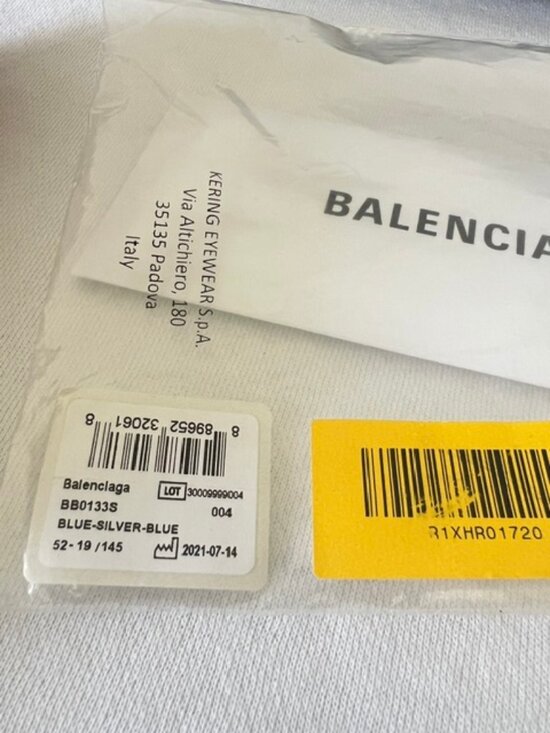 BALENCIAGA Sunglasses Navy Blue/ Silver Womenswear BB0133S 004